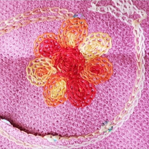 HANDMADE Embroidered Sequined Designed Lavender Shawl - Picture 11 of 13